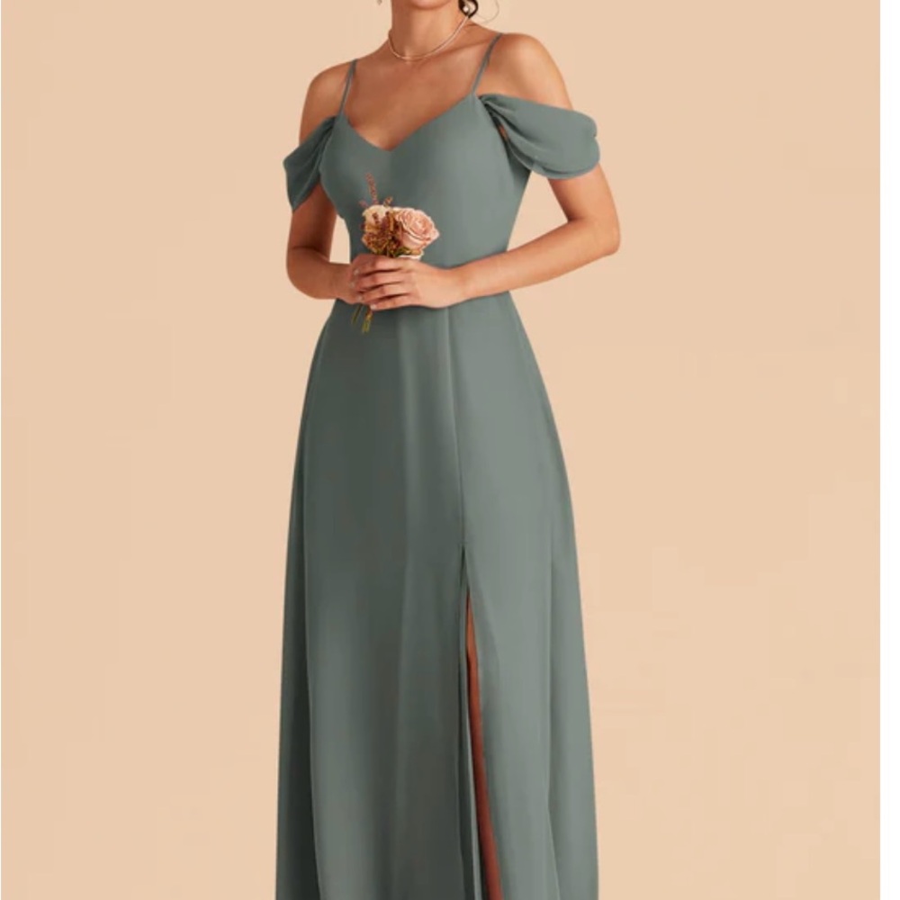 Birdy Grey Devin Convertible Dress With Slit - Chiffon Sea Glass